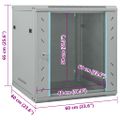 vidaXL Sieťový kabinet s úložiskom Sivá 60 x 60 x 65 cm Oceľ