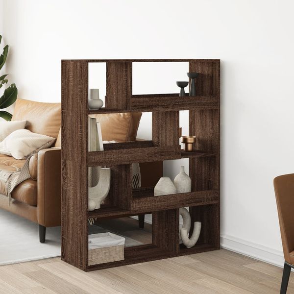 vidaXL Deliaca stena hnedý dub 100x33x125,5 cm kompozitné drevo