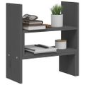 vidaXL Stojan na monitor sivý (39-72)x17x43 cm masívna borovica