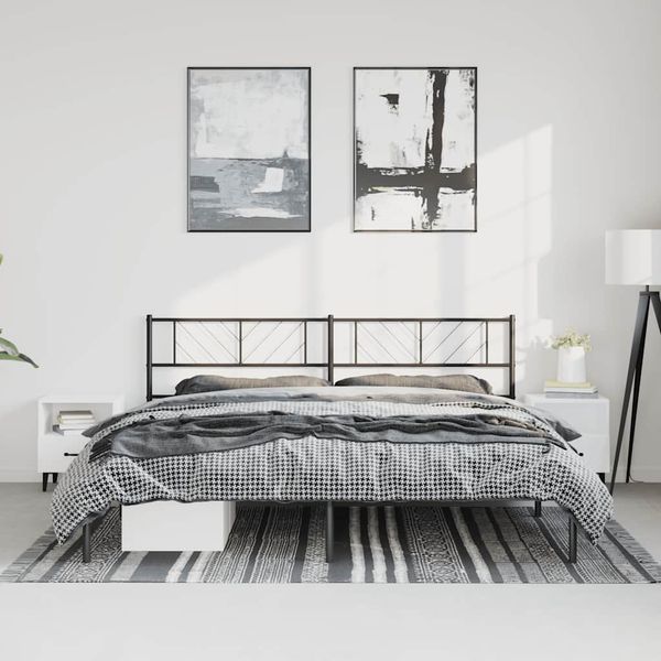vidaXL Kovový rám postele s čelom čierny 183x213 cm