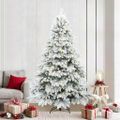 vidaXL Umelý vianočný stromček s 300 LED-i Biela 240 cm PE a PVC