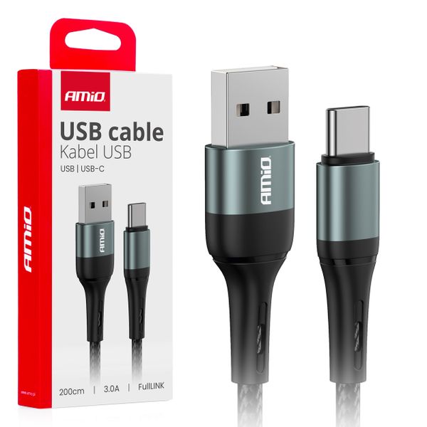 Kábel USB na USB-C 3A 200 cm FullLINK AMiO-03912