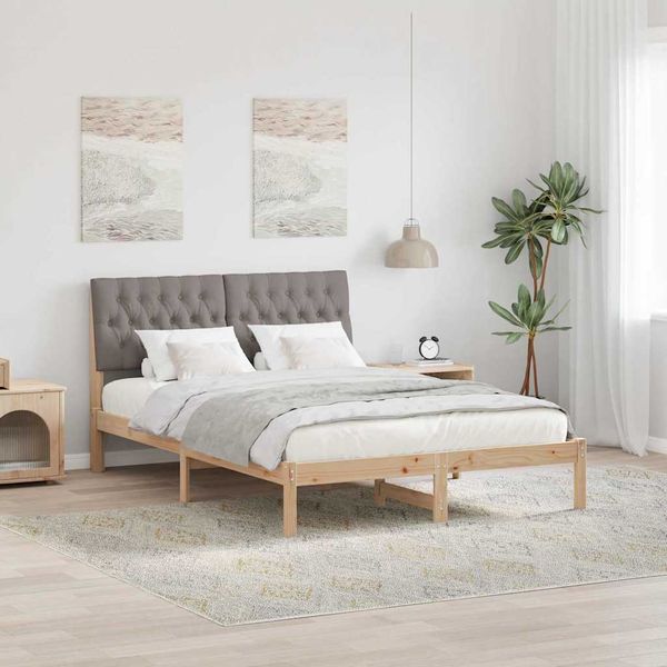vidaXL Rám postele s čalúneným čelom Hnedá 160 x 200 cm