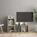 vidaXL TV skrinky 2 ks, biela+sonoma 72x35x36,5 cm, kompozitné drevo