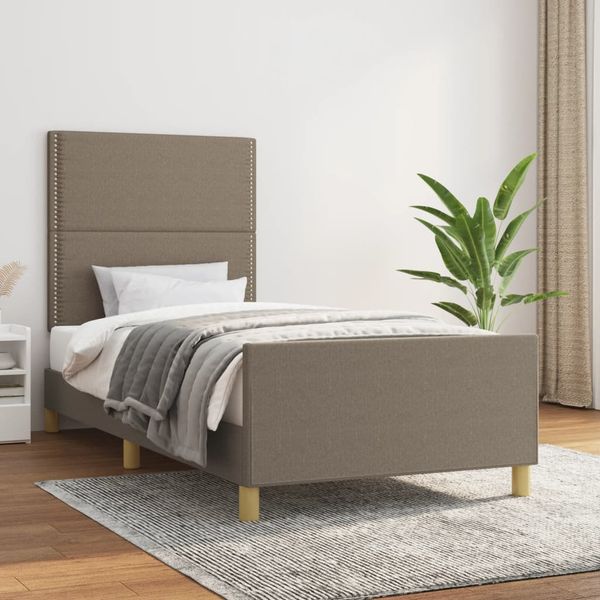 vidaXL Posteľ bez matraca sivohnedá 100x200 cm látka