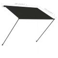 vidaXL Zaťahovacia markíza s LED 100x150 cm antracitová
