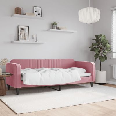 vidaXL Denná posteľ ružová 80x200 cm zamat