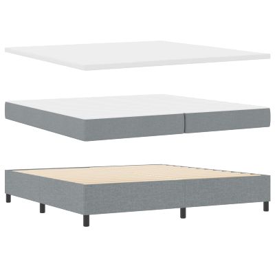vidaXL Posteľ s pružinovým rámom Svetlosivá 200 x 200 cm látka