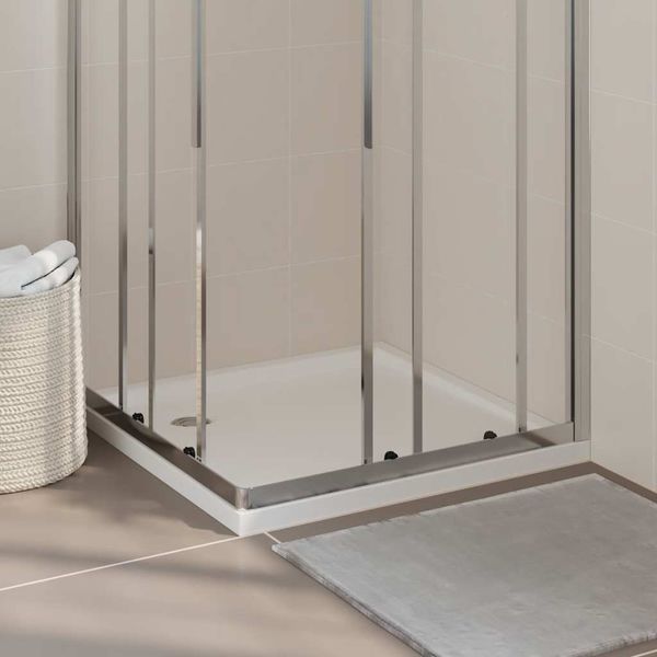 vidaXL Štvorcová sprchová vanička z ABS biela 80x80 cm