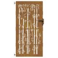 vidaXL Záhradná brána 85x175 cm, corten oceľ, bambusový dizajn