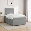 vidaXL Posteľ boxspring s matracom Svetlosivá 120 x 200 cm Látka