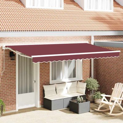 vidaXL Rám markízy Vínovo červená 350 x 200 cm Polyester s PU povrchom