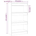 vidaXL Knižnica/deliaca stena sivá sonoma 60x30x103cm kompozitné drevo