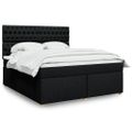 vidaXL Posteľný rám boxspring s matracom čierny 180x200 cm látka