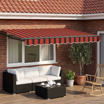 vidaXL Sklopná markíza Oranžová, čierna a žltá 3 x 2 m