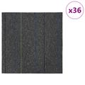 vidaXL Kobercová dlaždica Stredne šedá s pruhmi 50 x 50 cm 36 ks