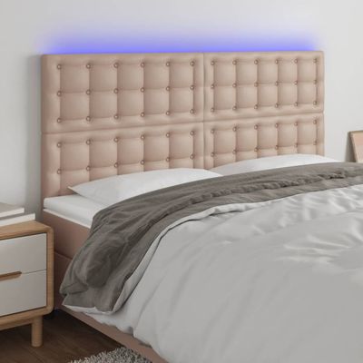 VidaXL Čelo postele kapučínové 160x5x118/128 cm umelá koža