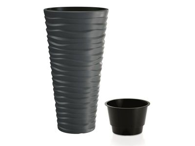 Kvetináč SAND SLIM antracit 29,6cm