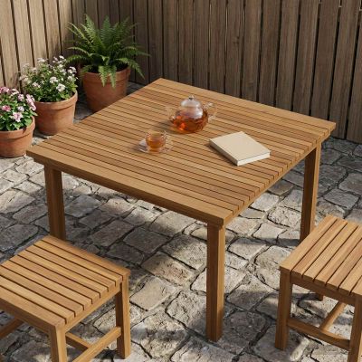 vidaXL Vrchná doska 90 x 90 x 3,5 cm Štvorcový Husté teakové drevo