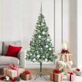 vidaXL Umelý vianočný stromček s 300 LED-i Zelená 180 cm PVC a oceľ