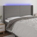 vidaXL Čelo postele s LED tmavosivé 163x16x118/128 cm látka
