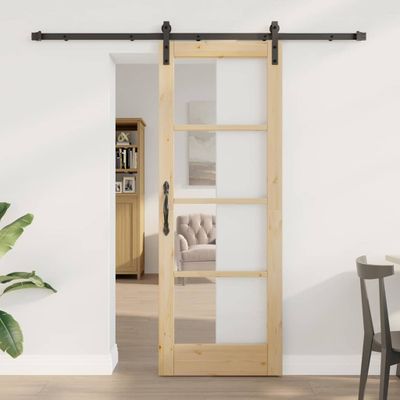 vidaXL Posuvné dvere ORKDAL Prírodná a čierna 73,5 x 198,5 cm