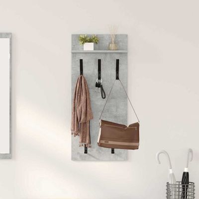vidaXL Vešiak na stenu Betónová šedá 40 x 10 x 90 cm Kompozitné drevo