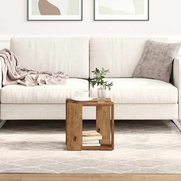 vidaXL Konferenčný stolík Staré drevo 32 x 32 x 30 cm Kompozitné drevo