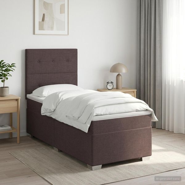 vidaXL Posteľ boxspring s matracom Tmavohnedá 80 x 200 cm Látka