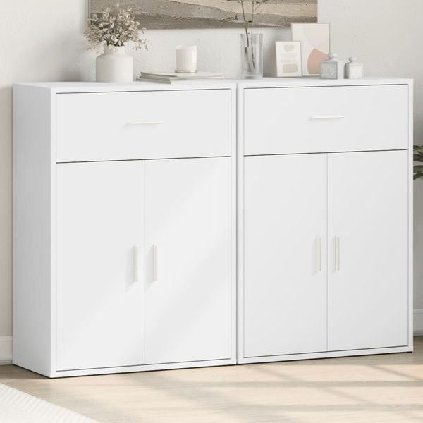 vidaXL Komody 2 ks biele 60x30x84 cm kompozitné drevo