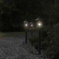 vidaXL Vonkajšie stojace lampy 3 ks čierne 80 cm nehrdzavejúca oceľ