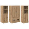 vidaXL Highboard 3 ks Remeselný dub 132 x 35,5 x 103,5 cm