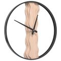 vidaXL Nástenné hodiny hnedé Ø35 cm železo a dubové drevo