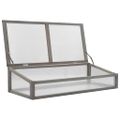 vidaXL Vyvýšený záhon so skleníkom 110x54x120 cm masívne jedľové drevo