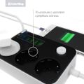COLORWAY Predlžovací napájací kábel/ 3x Schuko/ 6x USB 5V / kábel 1,8m Kabel, predlžovací, 3x zásuvka 220V, 6x USB 5V, 1,8m, bielo-cierna