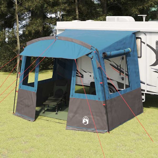 vidaXL Stan na zadné dvere pre karavan osoba 352 x 250 x 240 cm Modrá