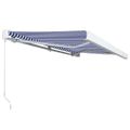vidaXL Ručne ovládaná kazetová markíza modro-biela 350x250 cm
