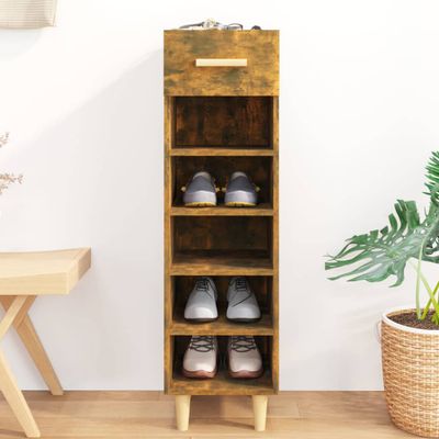 vidaXL Botník dymový dub 30x35x105 cm spracované drevo