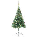 vidaXL Osvetlený umelý vianočný stromček+gule 150 cm, 380 vetvičiek