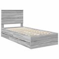 vidaXL Rám postele Sivý Sonoma 75 x 190 cm Inžinierske drevo