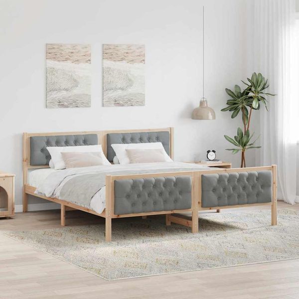 vidaXL Rám postele Svetlosivá 180 x 200 cm Masívne borovicové drevo