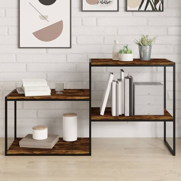 vidaXL Nástenné police 4 ks dymový dub 60x40x1,5 cm kompozitné drevo