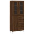 vidaXL Vysoká skrinka hnedý dub 69,5x34x180 cm spracované drevo