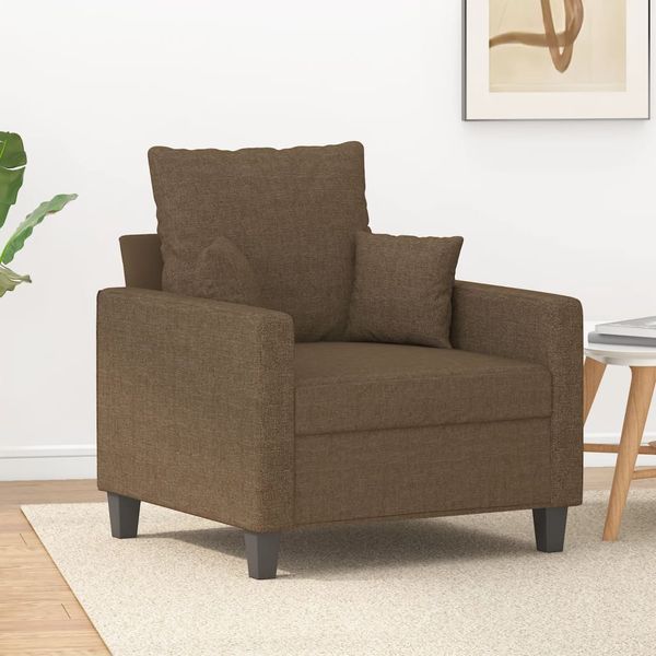 vidaXL Jednomiestna pohovka, hnedá 60 cm, látka