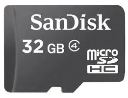 Sandisk/micro SDHC/32GB/Class 4/+ Adaptér/Čierna