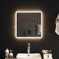 vidaXL Zrkadlo do kúpeľne s LED Priehľadná 50 x 50 cm tvrdené sklo
