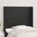 vidaXL Čelo postele so záhybmi čierne 83x16x118/128 cm umelá koža