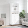 vidaXL Vysoká skrinka biela 69,5x34x180 cm spracované drevo