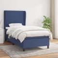 vidaXL Boxspring posteľ s matracom modrá 100x200 cm látka