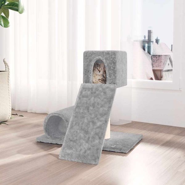 vidaXL Škrabadlo pre mačky so sisalovými stĺpikmi bledosivé 59 cm